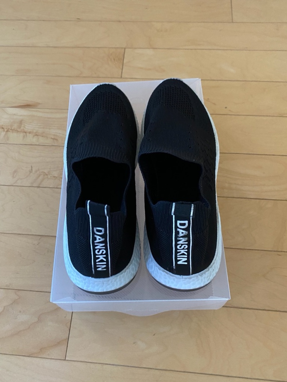 Danskin Black Slip-On Knit Sneakers with White Midsole - Picture 3 of 7
